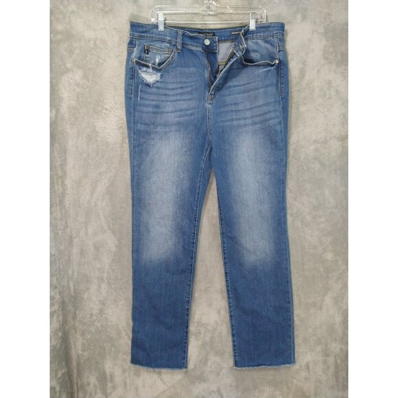 Judy Blue Jeans Womens 18W Denim Straight Fit High Rise Distressed Stretch - Picture 1 of 10